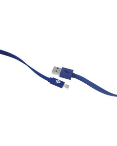 iEssentials IEN-FC4L-BL Charge & Sync Flat Lightning to USB Cable, 4ft (Blue)