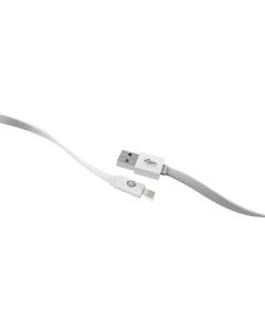 iEssentials IEN-FC4L-WT Charge & Sync Flat Lightning Cable, 4ft (White)