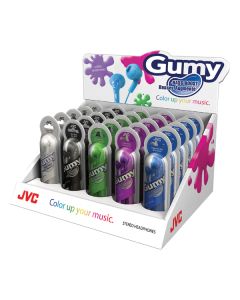JVC HAF160CT Gumy Earbuds Countertop Display, 25 ct