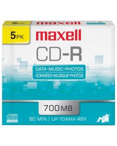 Maxell 623205/648205 700MB 80-Minute CD-Rs (5 pk; Slim Jewel Cases)