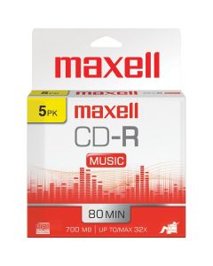 Maxell 625132 80-Minute Music CD-Rs (5 pk)