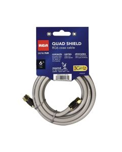 RCA DH6QCE Quad-Shield RG6 Coax Cable, 6 Feet